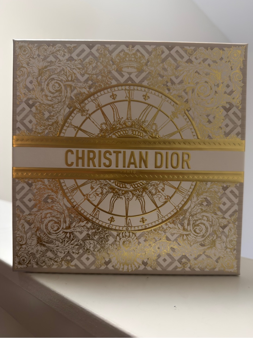 Christian Dior Paris Gold Tuileries Garden motif Empty Gift Box Keepsake Decor
